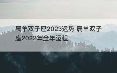 属羊双子座2023年的运势。 属羊双子座2022年全年运势。